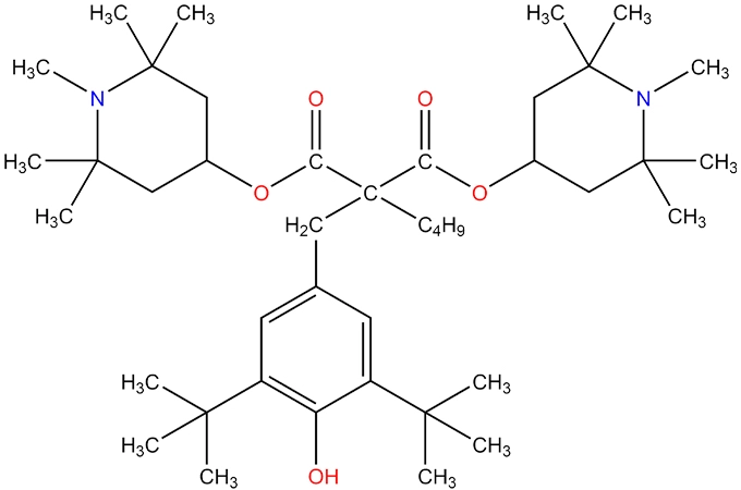 Bis(1,2,2,6,6-pentamethyl-4-piperidinyl)-[[3,5-bis(1,1-dimethylethyl)-4-hydroxyphenyl]methyl]butylmalonate