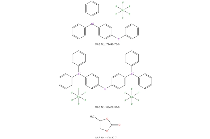 Diphenyl(4-phenylthio)phenylsufonium Hexafluoroantimonate Bis(4-(diphenylsulfonio)phenyl)sulfide bis(hexafluoroantimonate) Propylene carbonate
