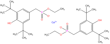 calcium diethyl bis 3,5 bis 1,1 dimethylethyl 4 hydroxyphenyl methyl phosphonate