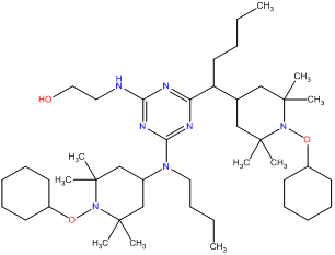 2 aminoethanol reaction products with cyclohexane and peroxidized n butyl 2,2,6,6 tetramethyl 4 piperidinamine 2,4,6 trichloro 1,3,5 triazine reaction products