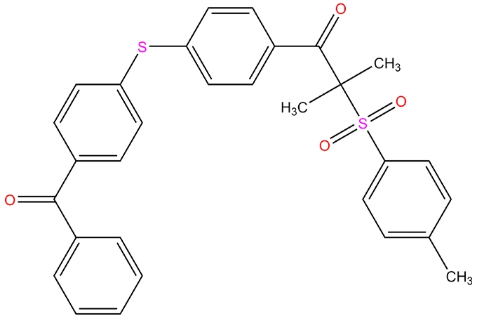 Difunctional ketosulphone type II photointiator 1-[4-(4-Benzoylphenylthio)phenyl]-2-tosyl-2-methyl-1-propanone