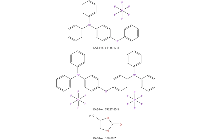 Diphenyl(4-phenylthio)phenylsufonium Hexafluorophosphate Bis(4-(diphenylsulfonio)phenyl)sulfide bis(hexafluorophosphate) Propylene carbonate