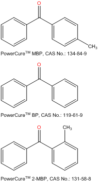 4 methylbenzophenone and  benzophenone and 2 methylbenzophenone