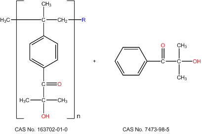 oligomeric alpha hydroxy ketone 70% wt and 2 hydroxy 2 methylpropiophenone 30% wt 